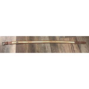 VINTAGE Lacoste Leather and Canvas Stitched Stripe Belt - sz 36